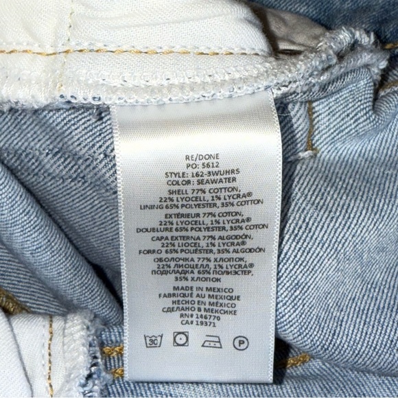 Re/Done High Rise Jeans Women’s 26 Long Light Blue Wash Slim Straight - Picture 11 of 11